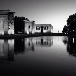 Reflection of built structures in water