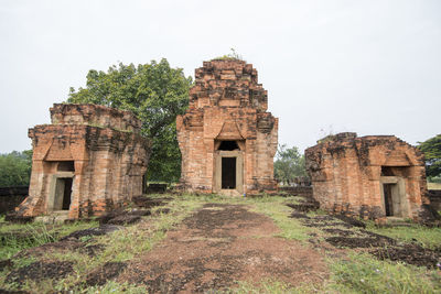 View of old ruins against clear sky