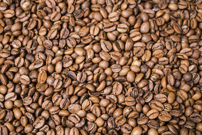 Close-up texture coffee beans background