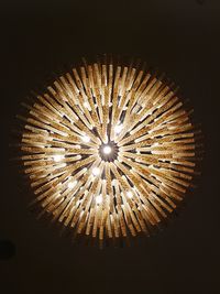 Low angle view of illuminated chandelier