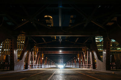 View of illuminated tunnel