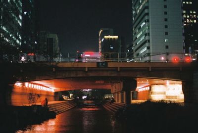 Illuminated city at night