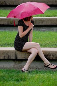 Girl relaxing in park