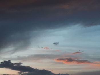 Low angle view of sky during sunset