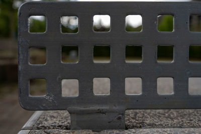 Close-up of metal grate