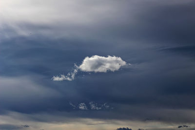 Low angle view of sunlight streaming through clouds