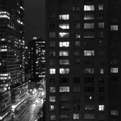 View of city at night
