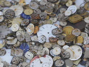 Full frame shot of clocks