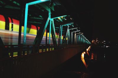 Railroad track at night