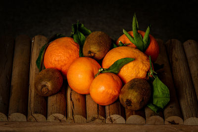 Close-up of oranges on table