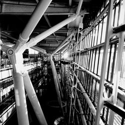 Low angle view of escalator