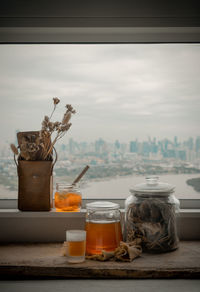 Potted plant on table