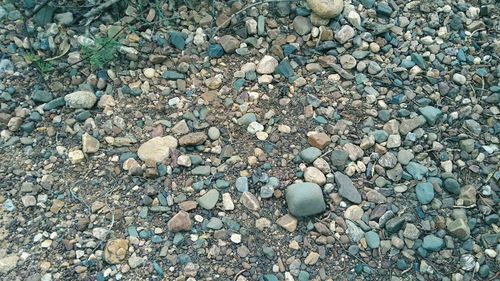Full frame shot of pebbles on beach