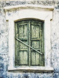 Closed door of old building