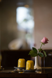 Close-up of flowers on table