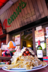 Close-up of food on table in restaurant