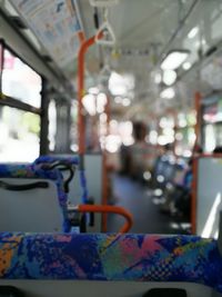 Close-up of train in bus