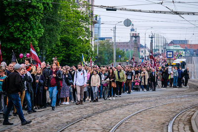 People walking on street