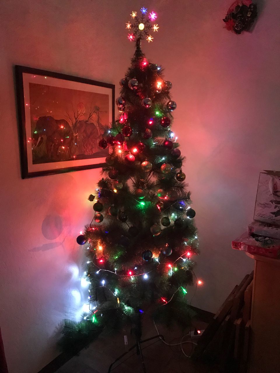 christmas tree, christmas, tree, celebration, christmas decoration, christmas lights, christmas ornament, illuminated, tradition, holiday - event, no people, indoors, celebration event, tree topper, night