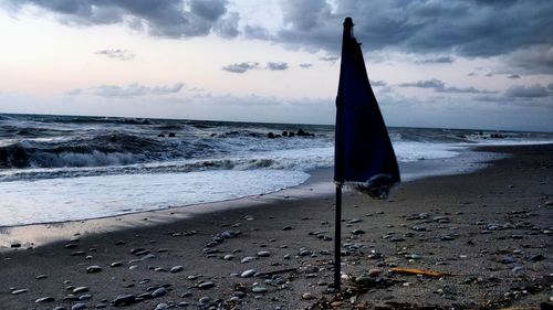 Scenic view of beach against sky