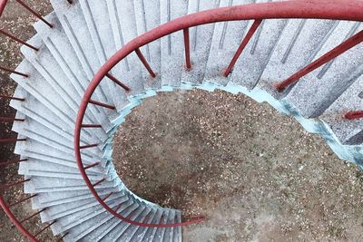 High angle view of spiral staircase