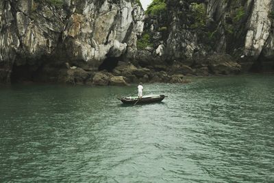 Boats in river