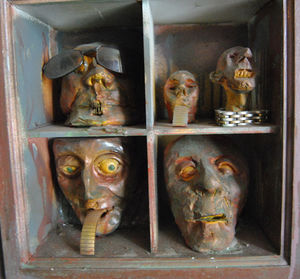 Close-up of carving on wall