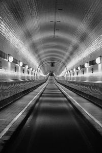 Empty illuminated tunnel