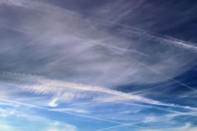 Low angle view of vapor trail in sky