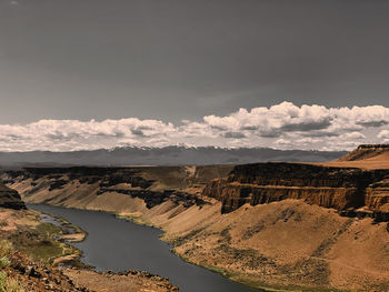 Panoramic view of landscape against cloudy sky