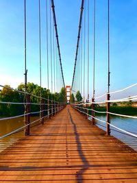 View of suspension bridge against sky