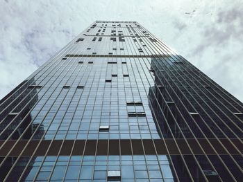 Low angle view of modern building against sky