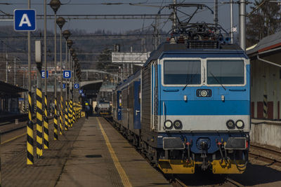 Train on railroad station