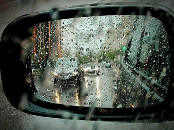 Close-up of water drops on glass