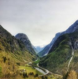 Scenic view of mountains against sky