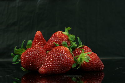 Close-up of strawberries on table