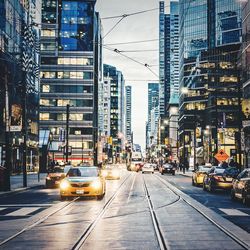 City street with buildings in background