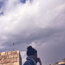 Low angle view of horse against sky