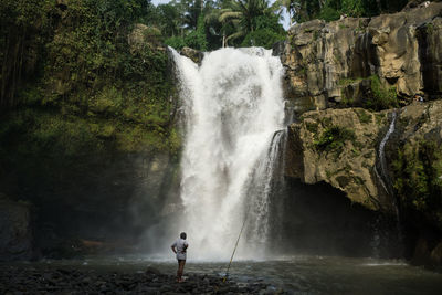 Scenic view of waterfall