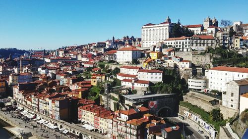 High angle shot of townscape