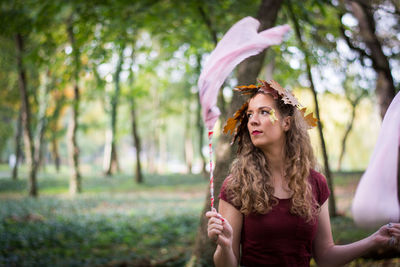 Portrait of a beautiful woman outdoors