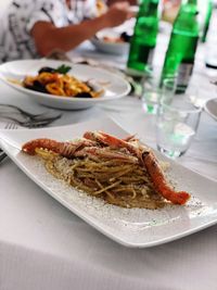 Close-up of meal served in plate