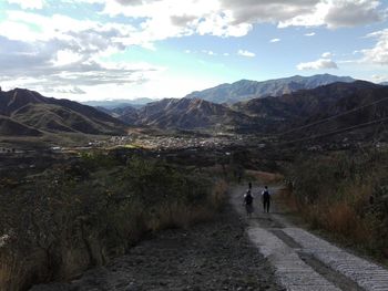 Road leading towards mountains