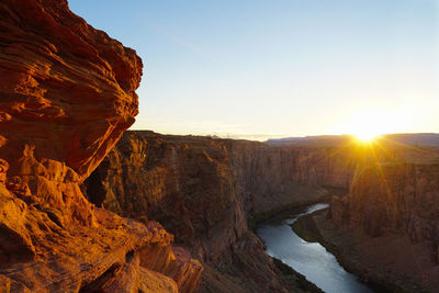 Rock formations at sunset