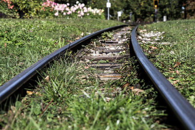 Surface level of railroad tracks