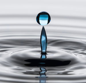 Close-up of drop on rippled water