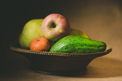 Close-up of apples in basket