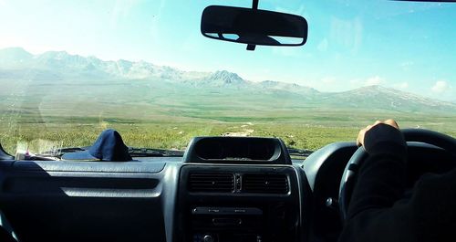 Scenic view of landscape with mountains in background