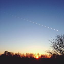 Low angle view of sky at sunset