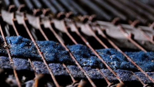 Close-up of rusty metal grate